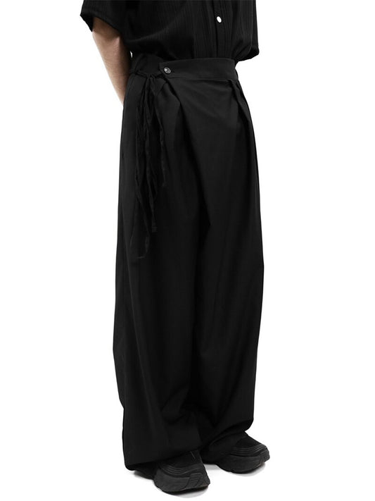 Two Button Wide Wrap Pants 