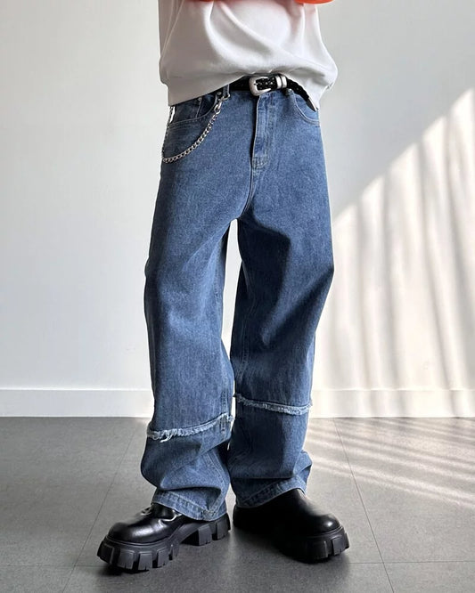 Cut-off Wide Denim Pants 