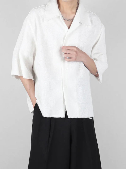 Tweed Cropped Half Shirt