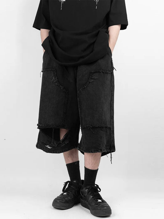 Damage Vintage Black Banding Shorts