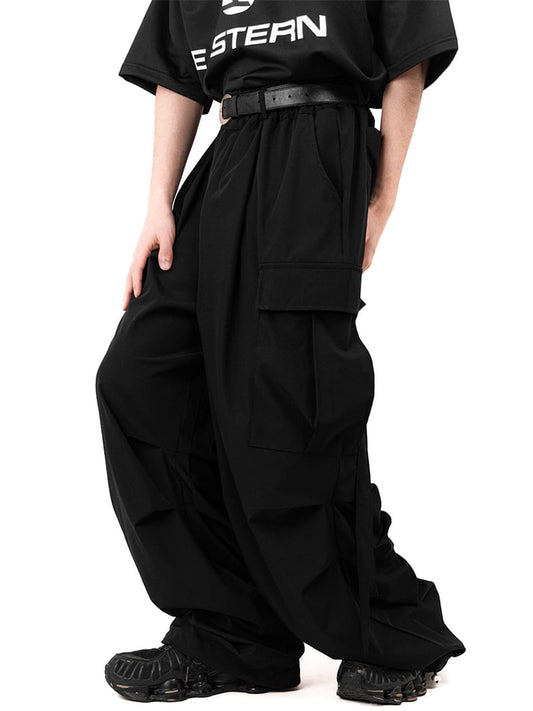 Drawstring Hem Loose Fit Pants 