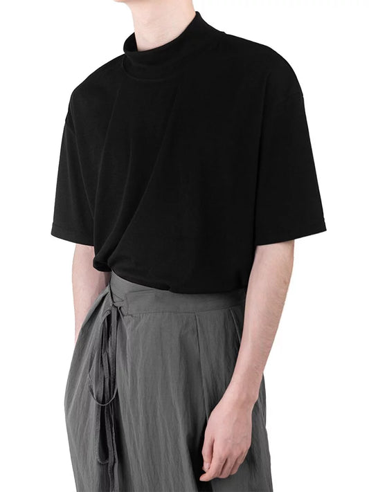 Short Sleeved Mock-neck Knitwear 