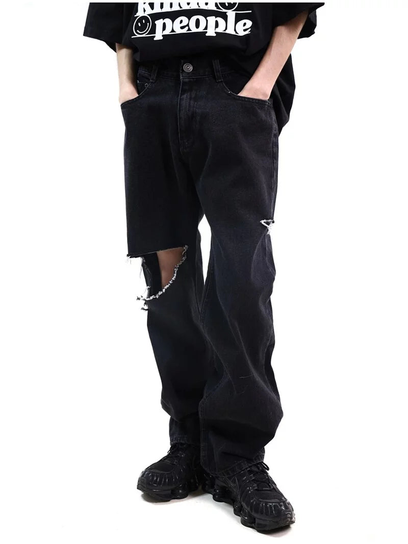 Black Slit Vintage Jean 