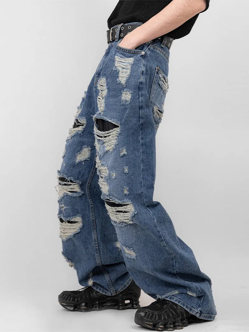 Old fashioned Damage wide jeans 