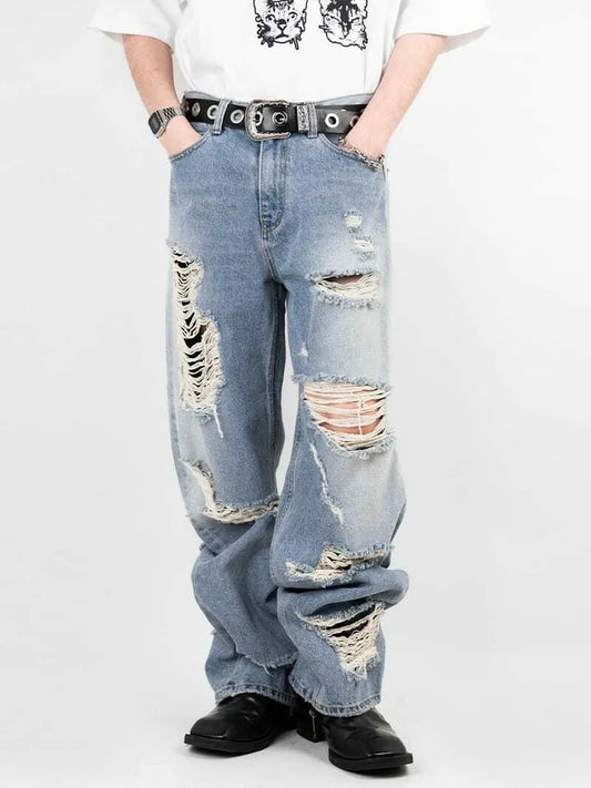 Waver Damage Denim Pants 