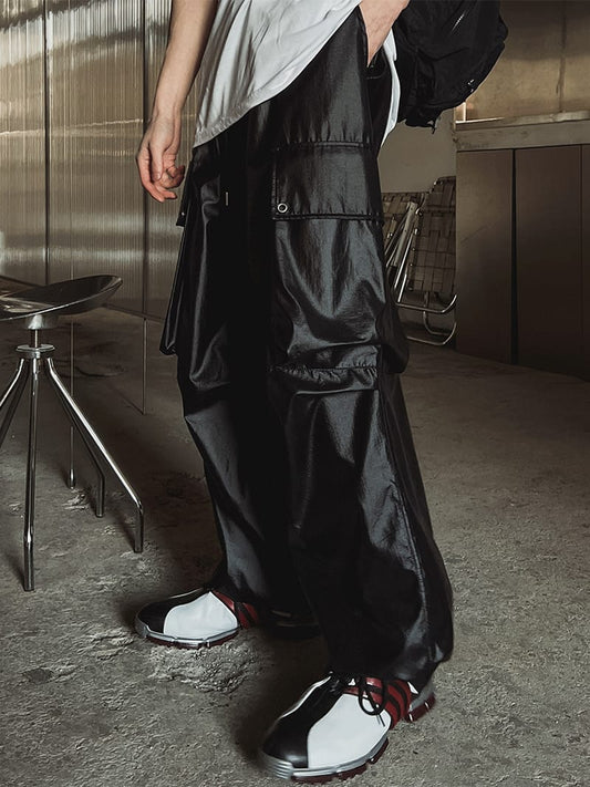 Glossy Big Pocket Cargo Pants 