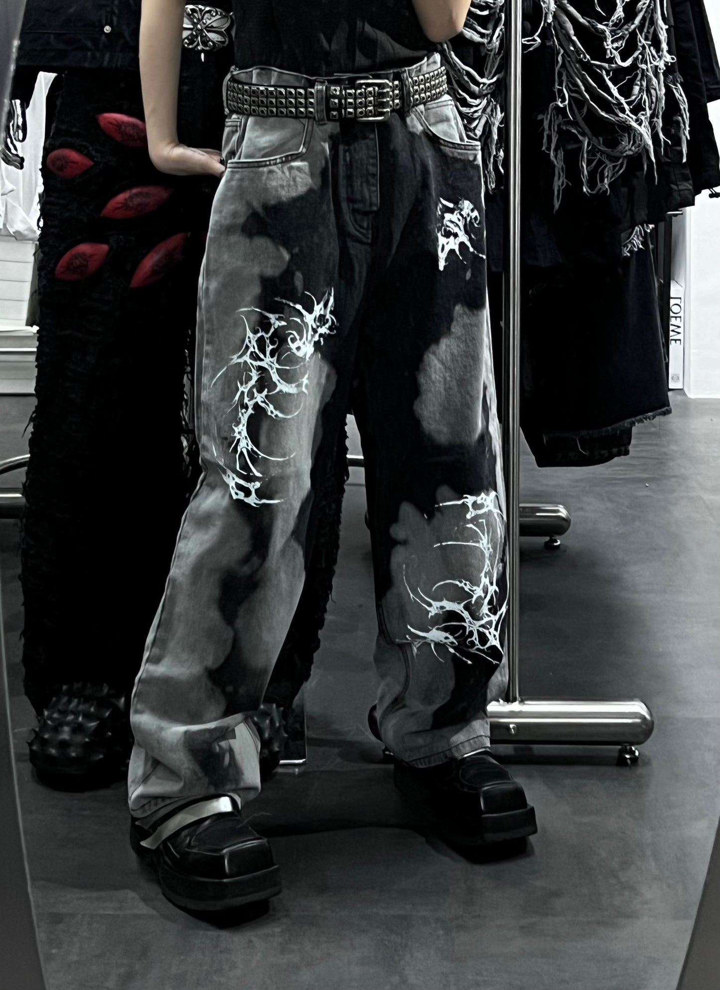 Tie-Dye Painting Denim Pants