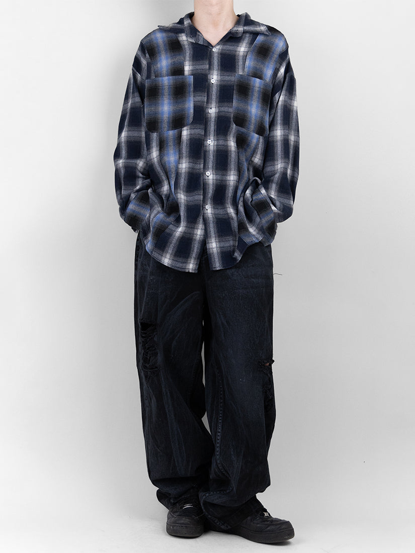 Patchwork Check Long Sleeves Shirts