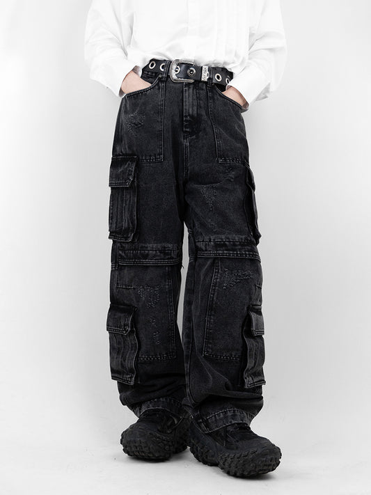 Damage Cargo Denim Pants