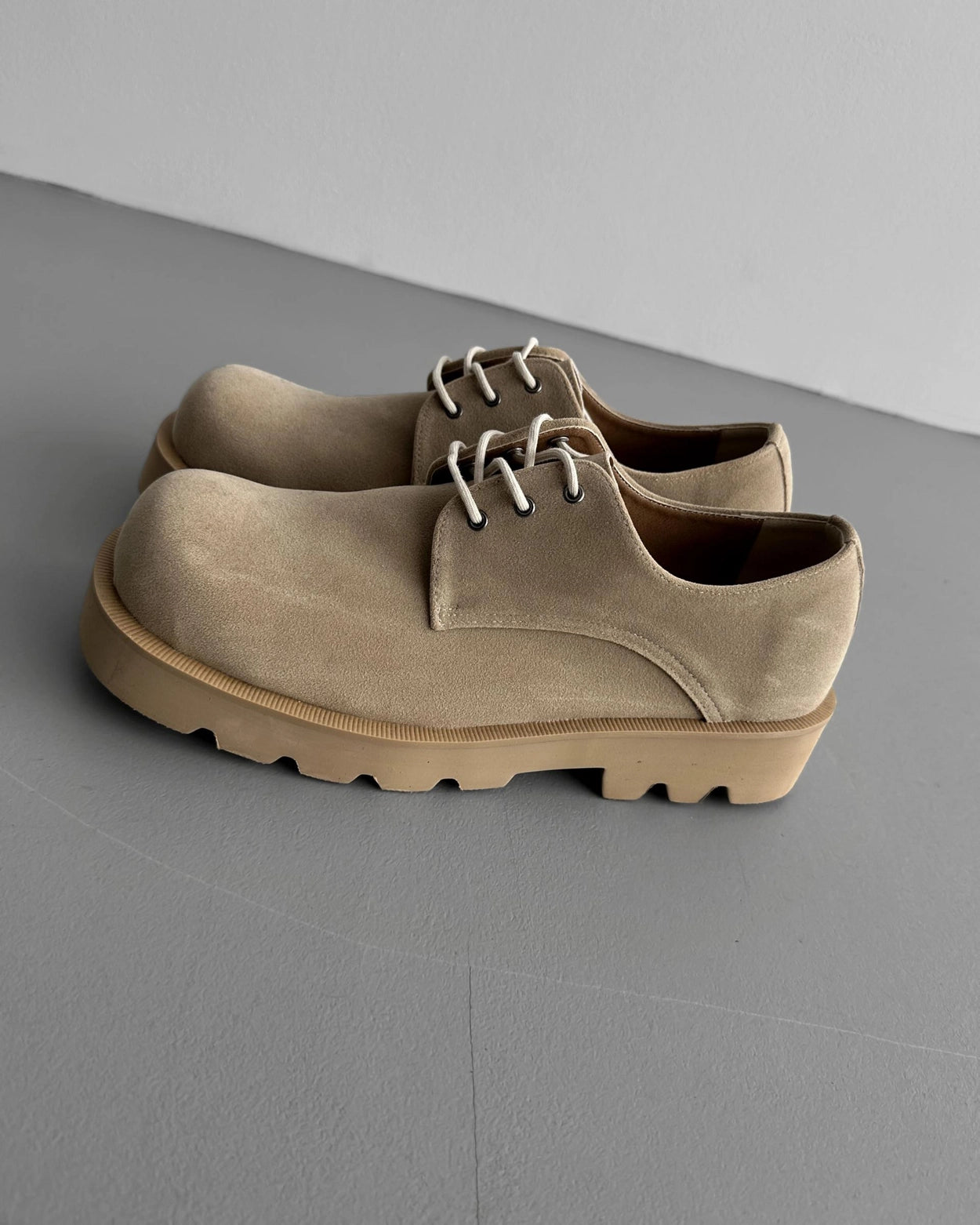 Sand suede loafers