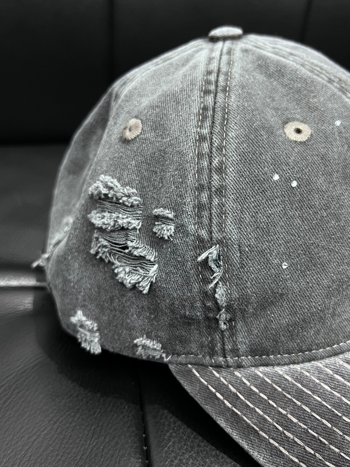 Washed Rhinestone Cap