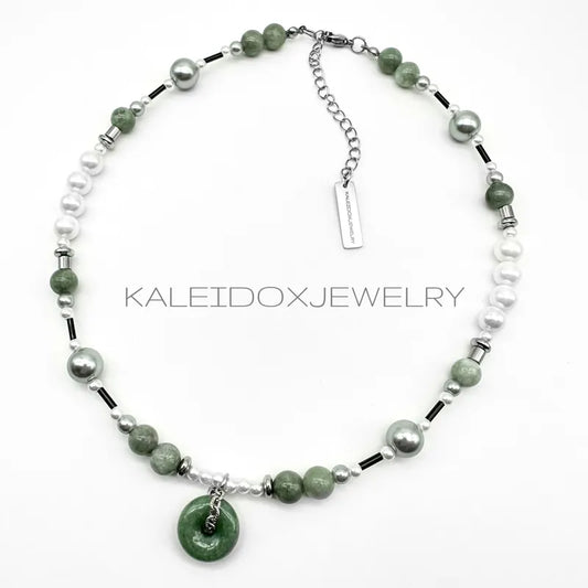 Mung Bean Jade Pearl Necklace