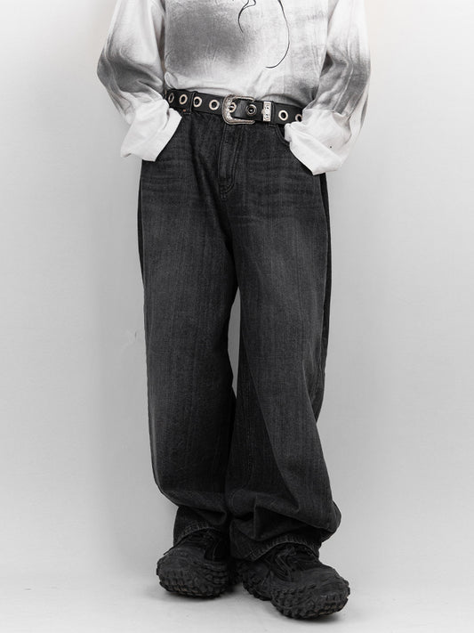 Folding Wide Denim Pants 
