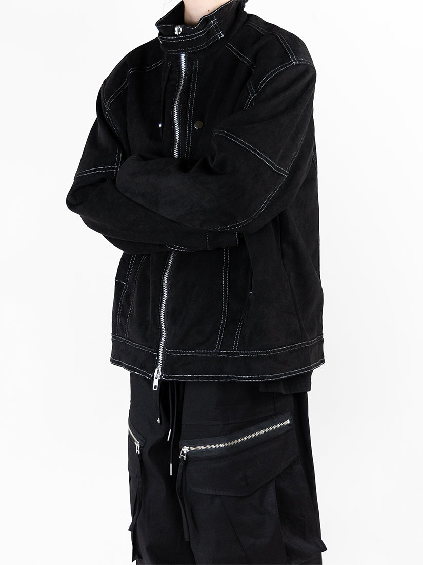 Two Way Stitch Suede Jacket