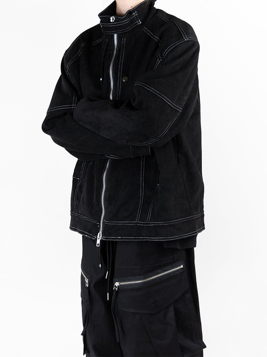 Two Way Stitch Suede Jacket