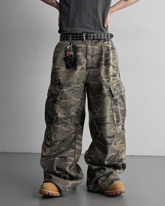 Nine cargo parasuit wide denim pants