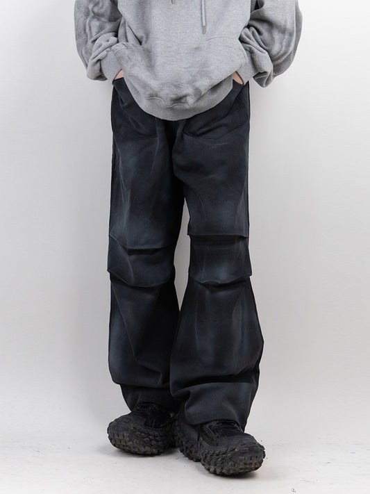 Front pocket Dirty Washed Wide Pants 