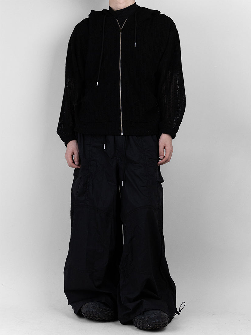 Lace Hood Zip-Up