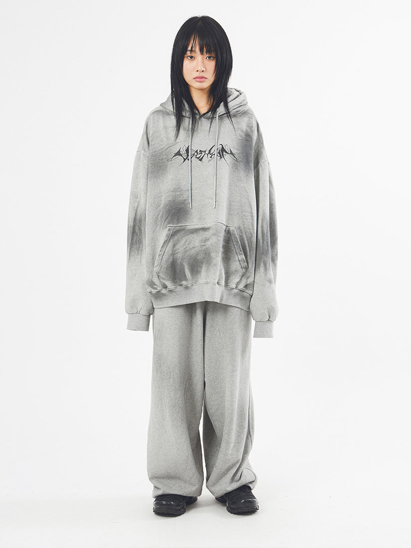 Heavy Dirty Washed Printed Over Hood 