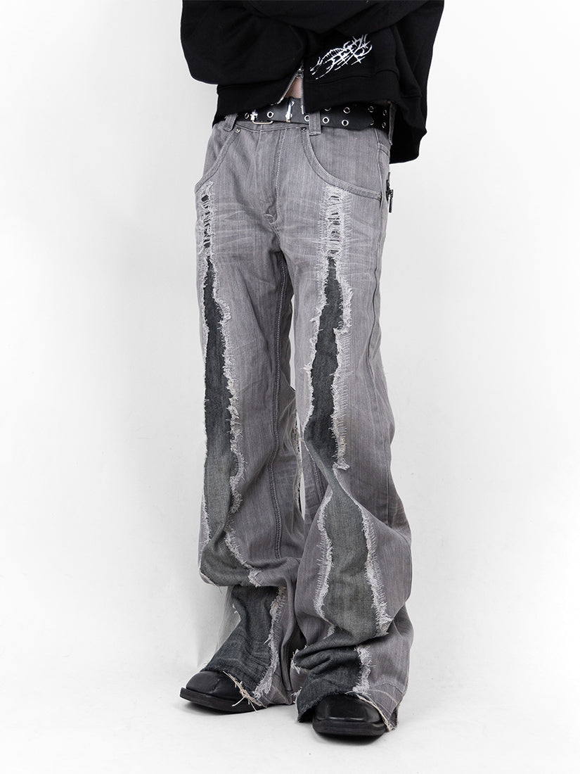Crack Denim Baggy Pants 04 