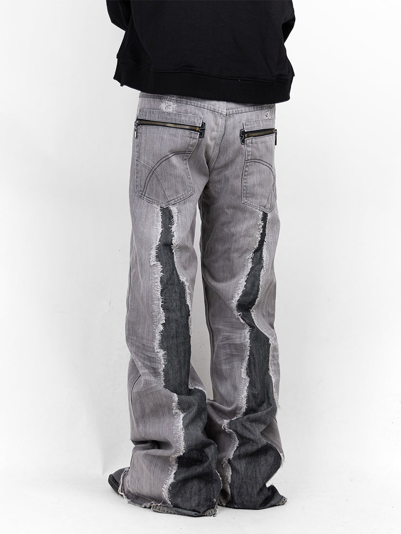 Crack Denim Baggy Pants 04 