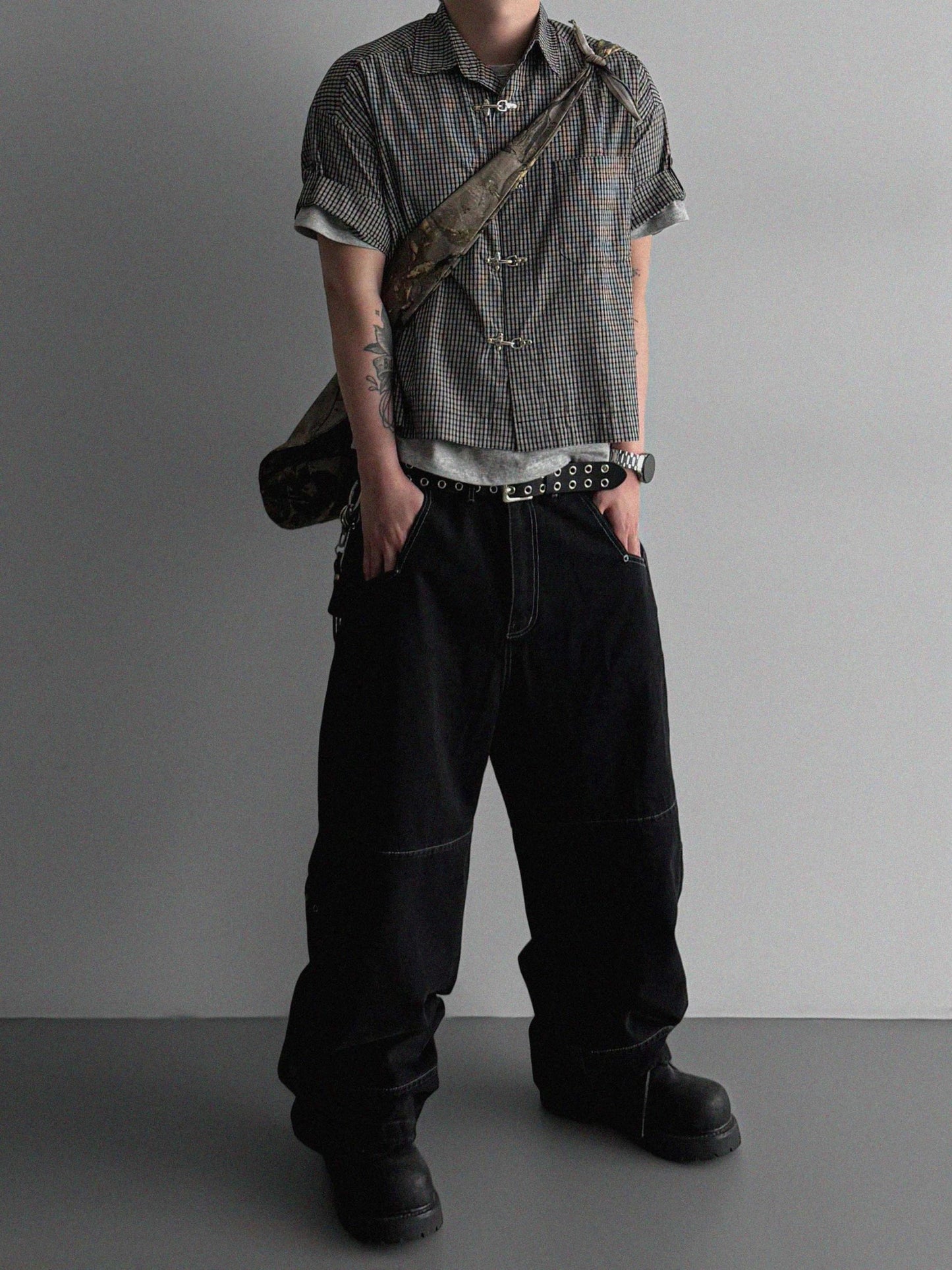 Fireman crop check half shirt