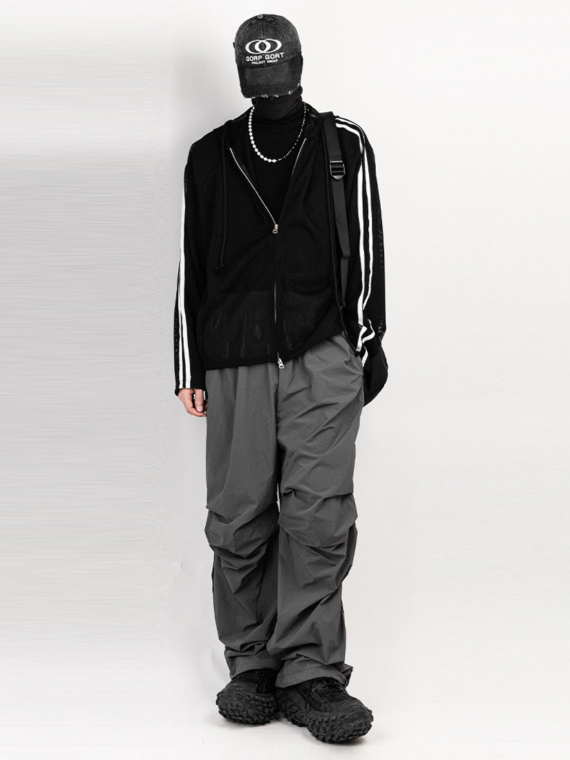 Track mesh hood zip up