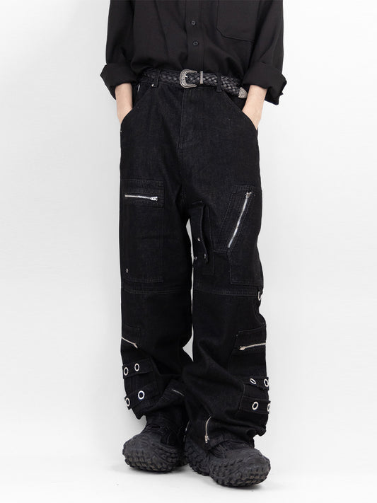 Pocket Cargo Denim Pants 
