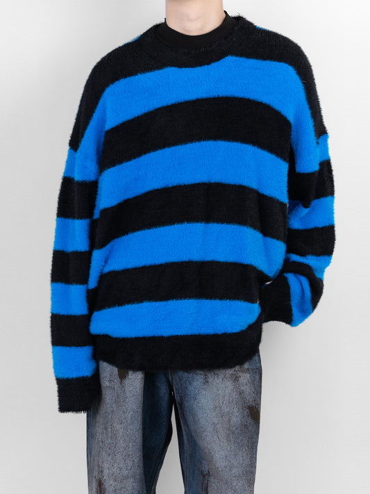 Striped knitted cold sweater 