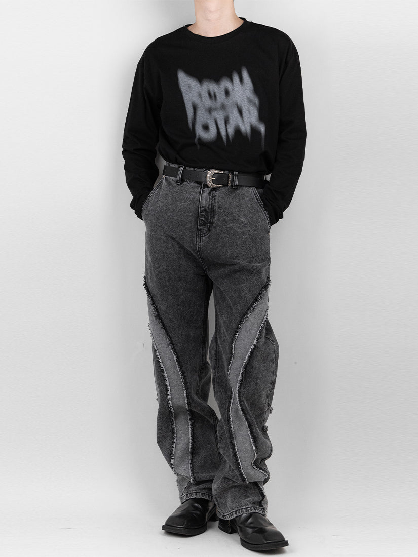 Wide Light Denim Pants 