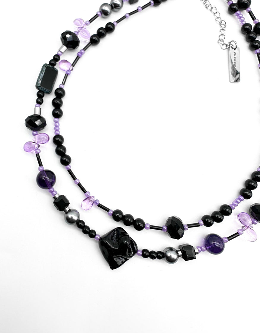 Black and purple 2 in 1 necklace