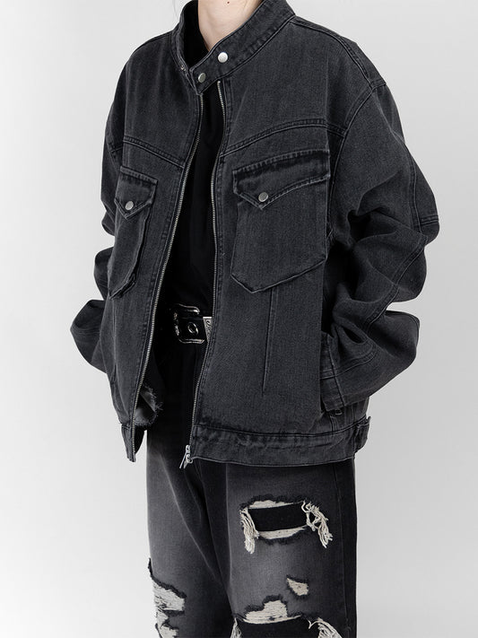 Denim Biker Jacket
