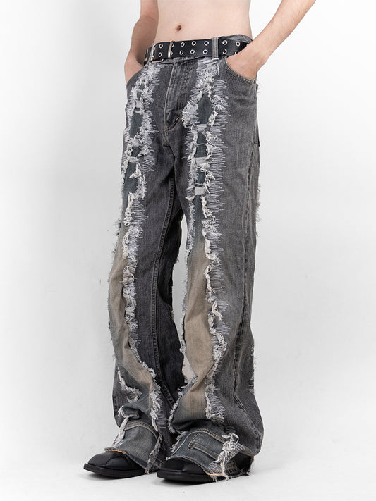 Crack Denim Baggy Pants 05 