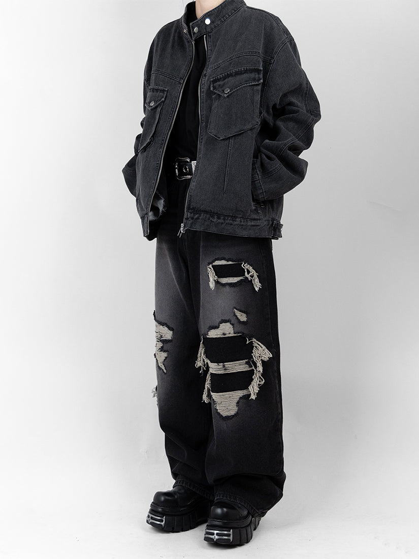 Denim Biker Jacket