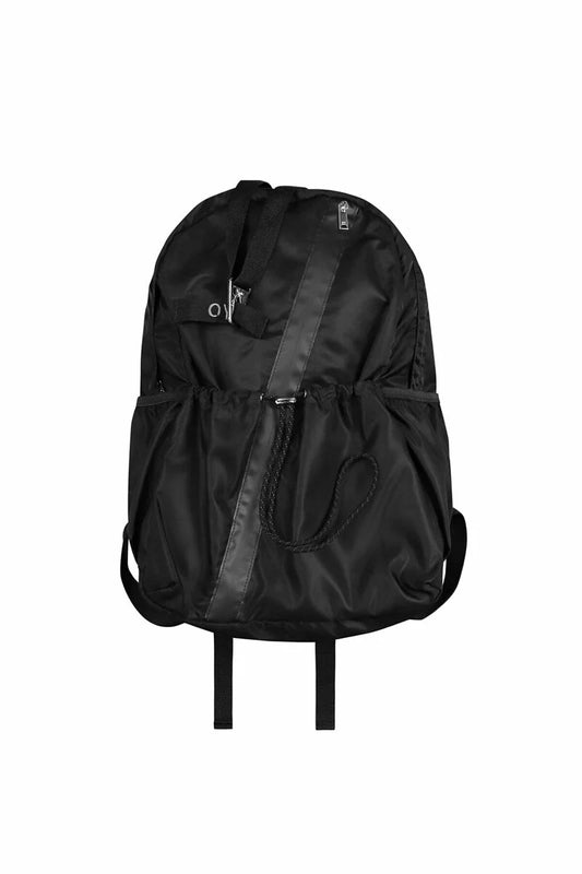 DIAGONAL LINE ZIPPER LOGO BACKPACK-BLACK