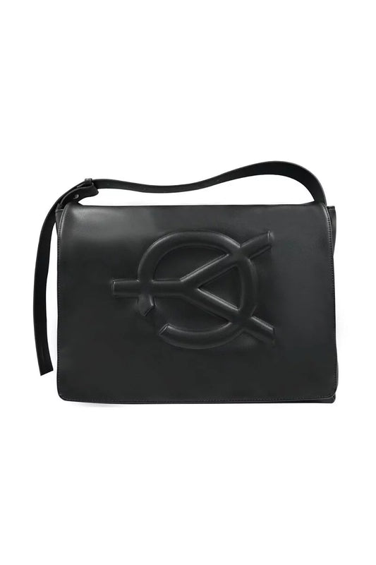 EMBOSS LOGO LEATHER MESSANGER BAG 