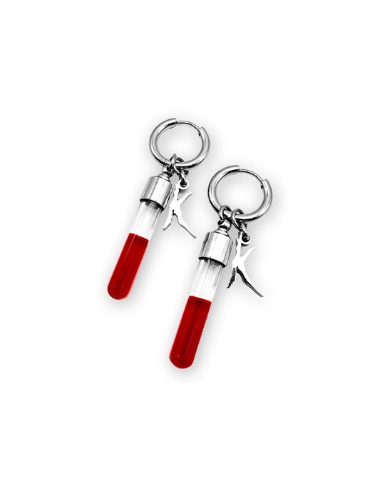 Logo Blood Tube earrings