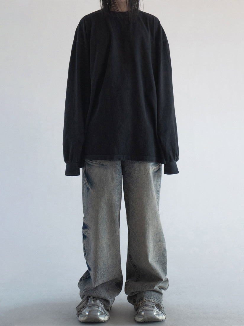 Vintage Embossed Denim Pants