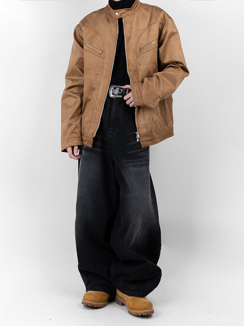 Label Snap Balloon Denim Pants