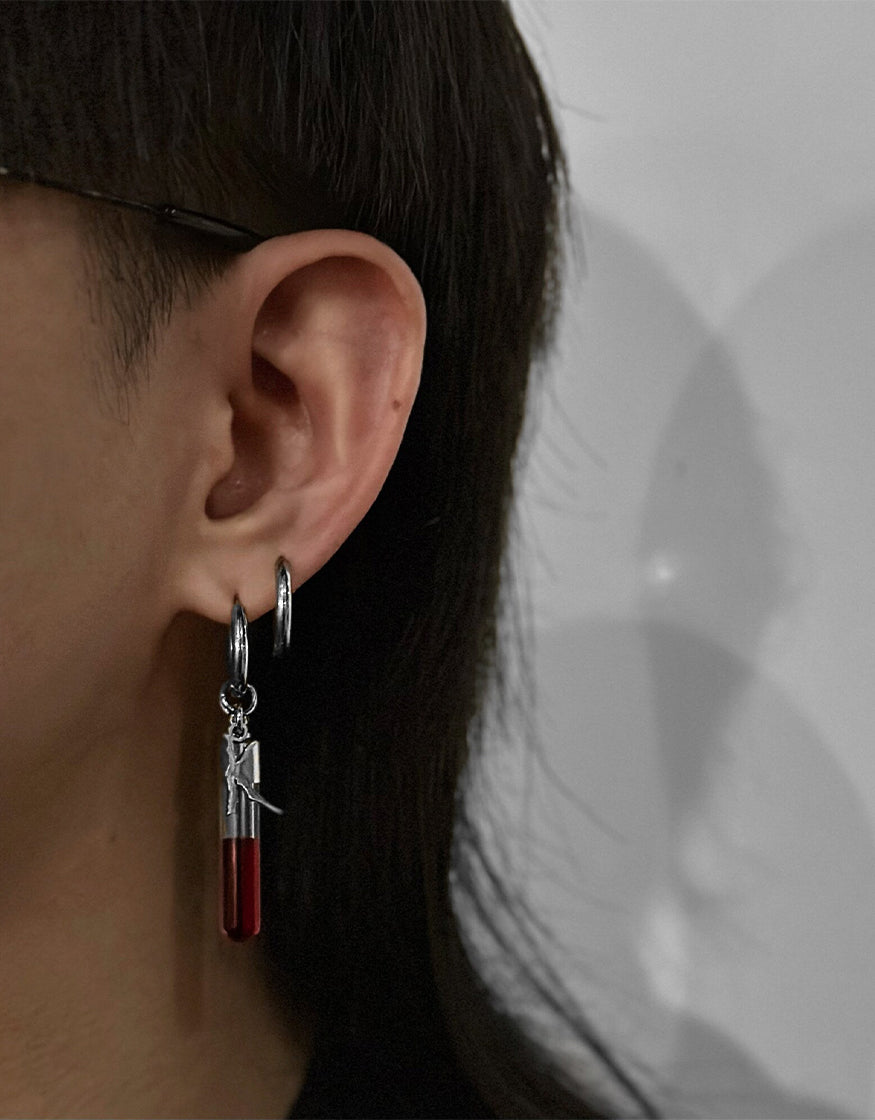 Logo Blood Tube earrings