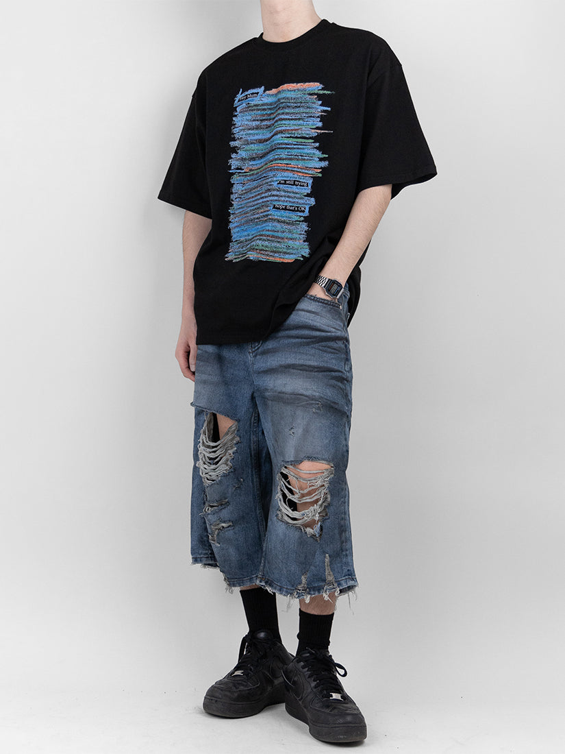 Destroyed Denim Shorts