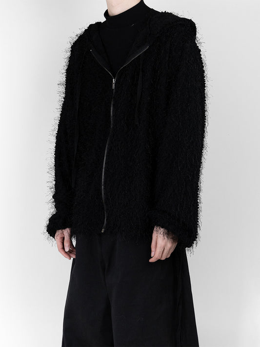 Furry Hoodie Zip-up