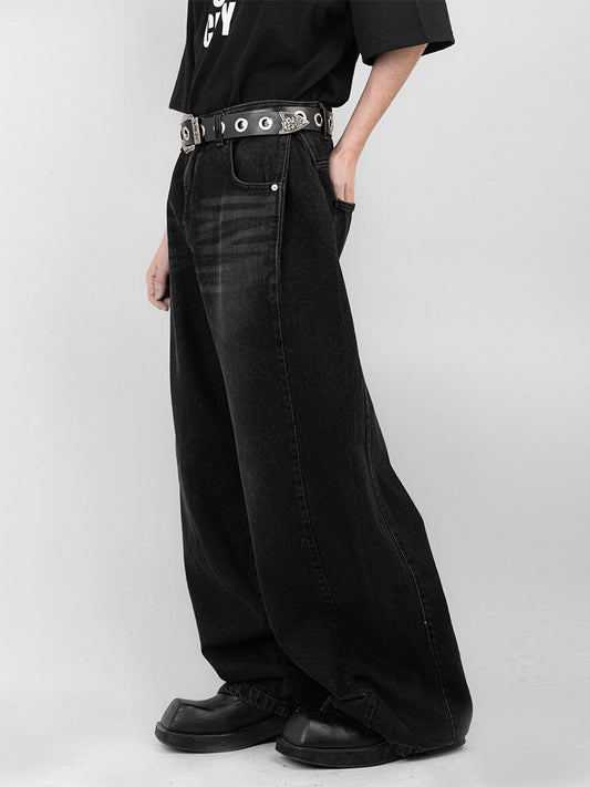 Black Maxi Wide Denim Pants