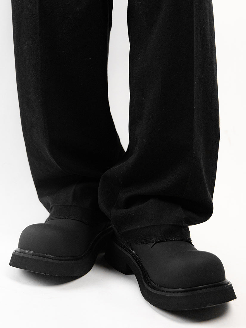 Niche Round Toe Leather Shoes 