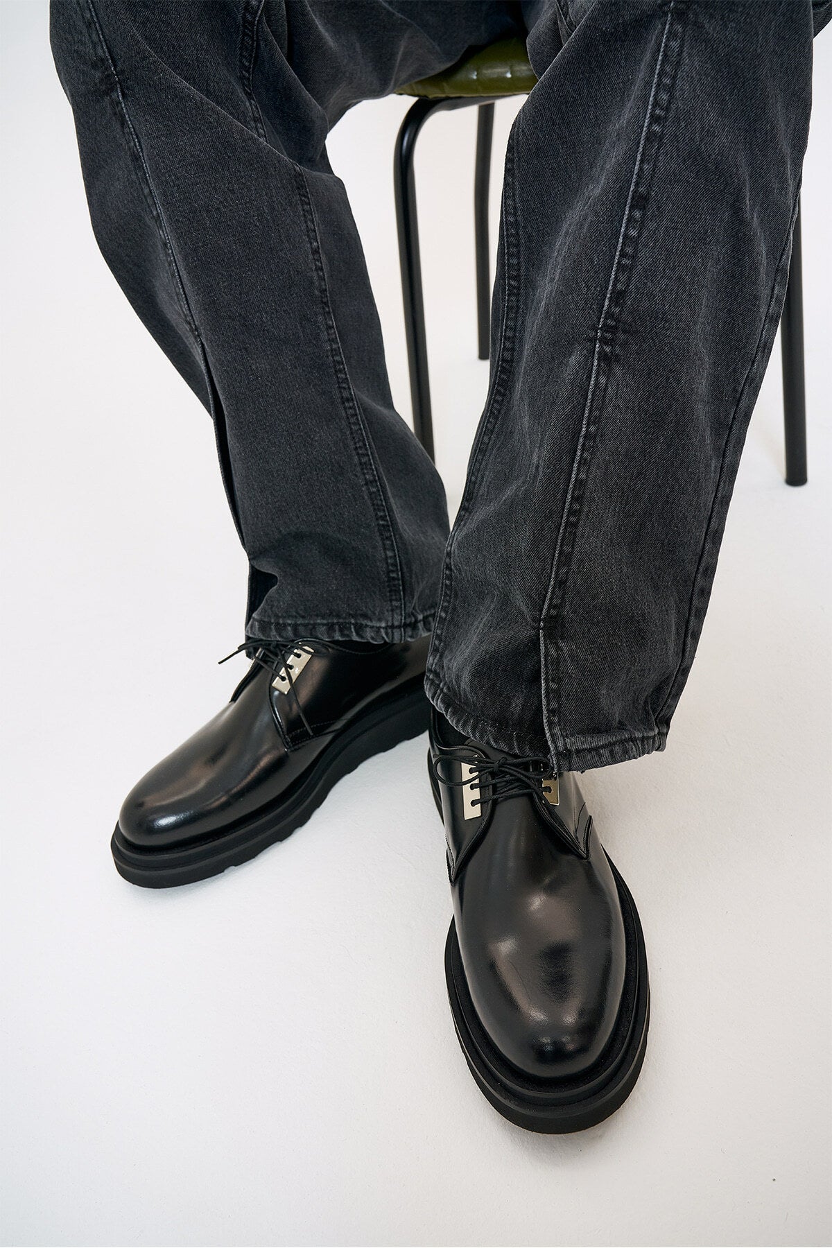 OY METAL DERBBY SHOES-BLACK 