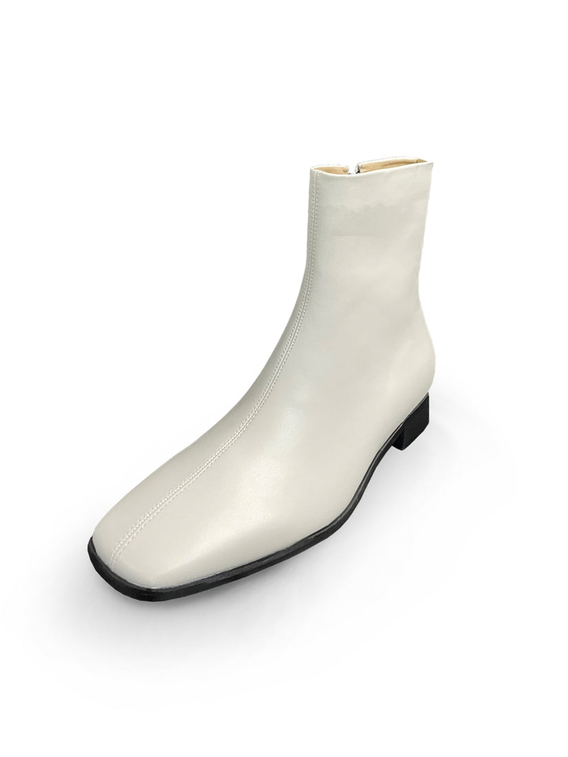 Square Toe Leather Boots