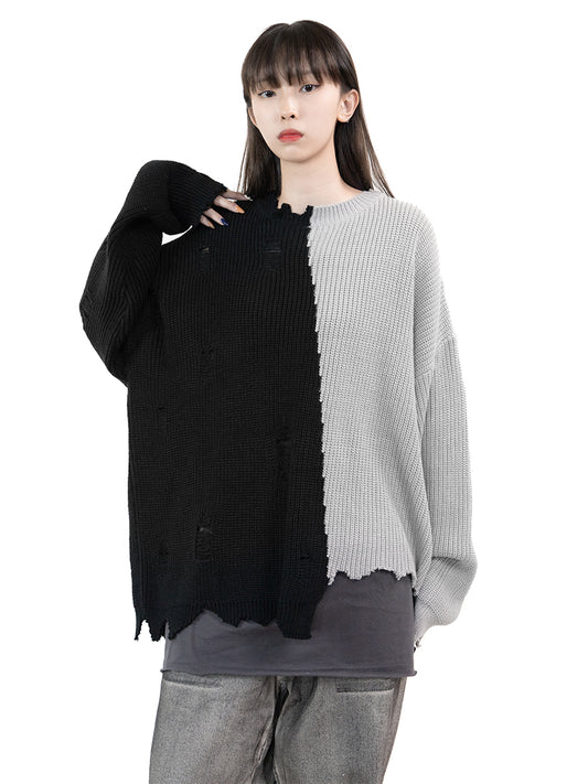 Unbalanced Damage Mix Knit 