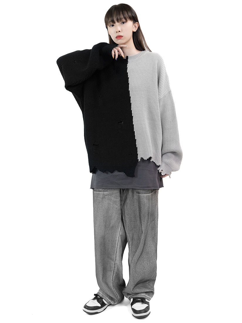 Unbalanced Damage Mix Knit 