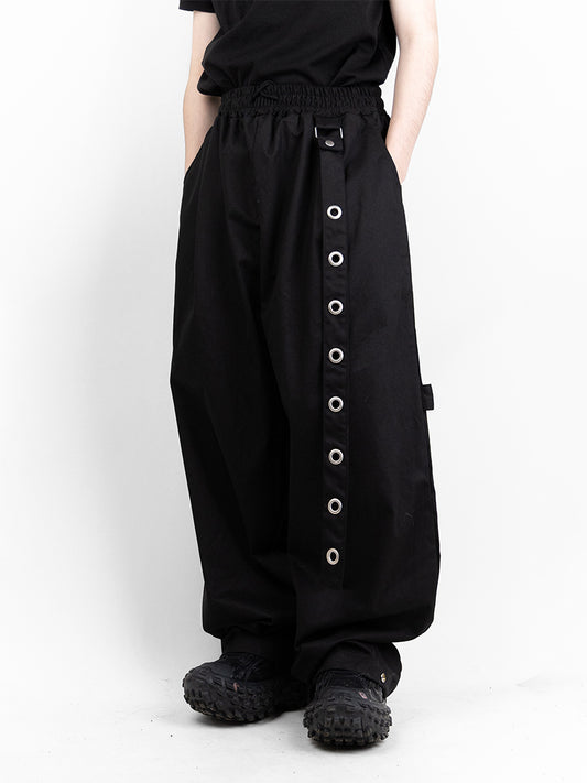 Rivet Key Ring Belt Balloon Pants
