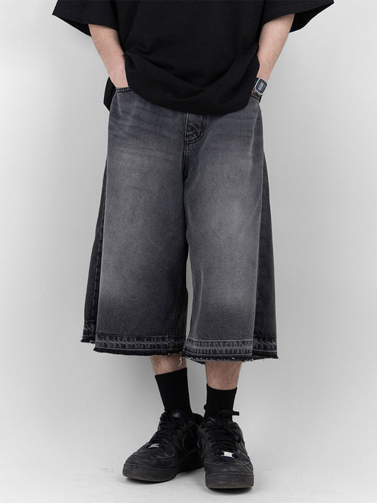 Alan Raw Edge Bermuda Denim Pants